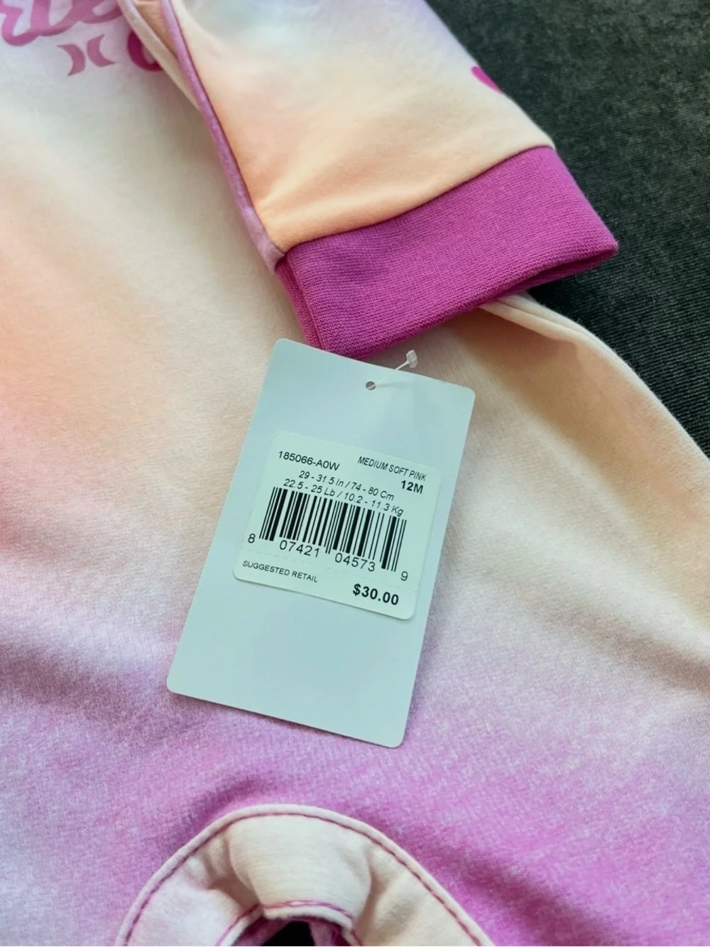 NWT Hurley Baby Girls Tie Dye Long Sleeve One Piece Romper Size 12 Months